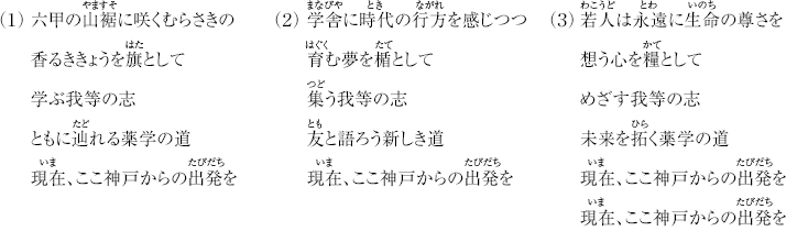 神戸薬科大学 学歌